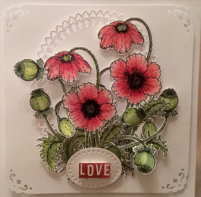 Poppy Card by Clare Charvill Heartfelt Creations Spectrum Noir