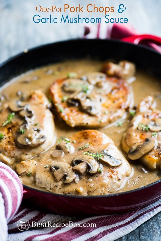 Pork chops with Garlic Mushroom Sauce