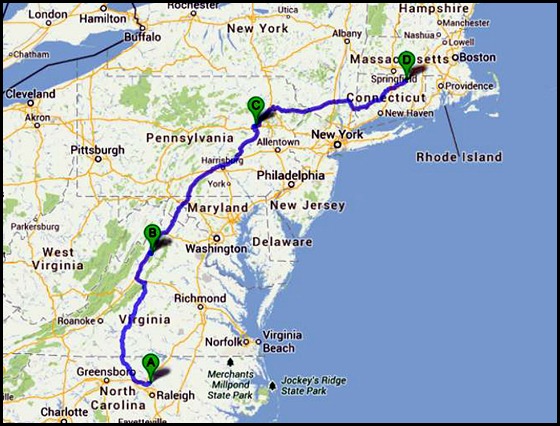 0 - Travel to Wilderness Lake CG, Willington, CT  250 miles