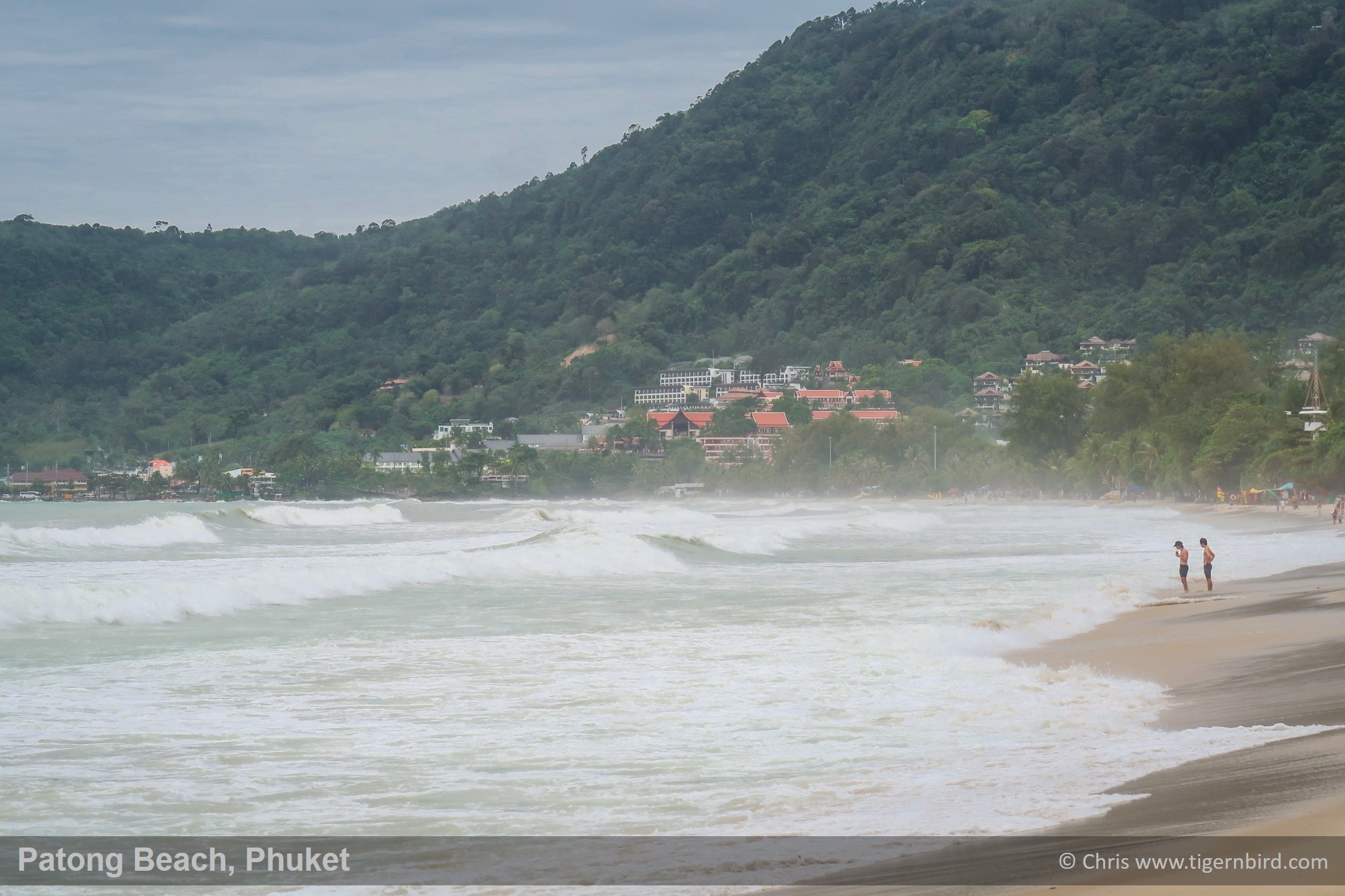 Big waves after storm Patong beach Phuket Thailand