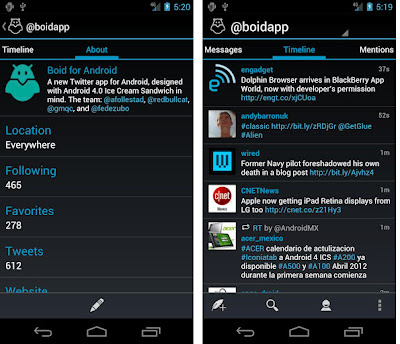 Bold Twitter app for Android ICS