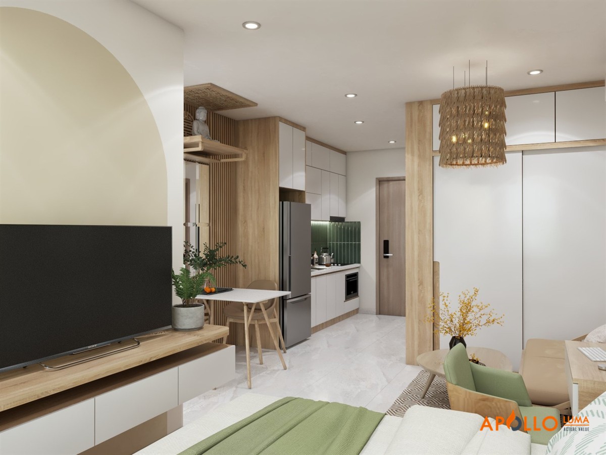 Thiết kế nội thất căn Studio (28m2) Vinhomes Ocean Park