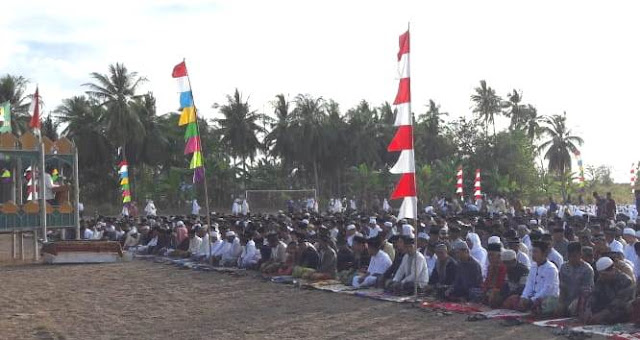 Ribuan Warga Pasimarannu Selayar Shalat Idul Adha, di Lapangan Garuda Bonerate
