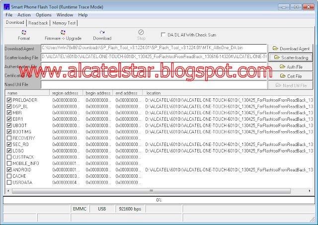 sp flash tool load scatter