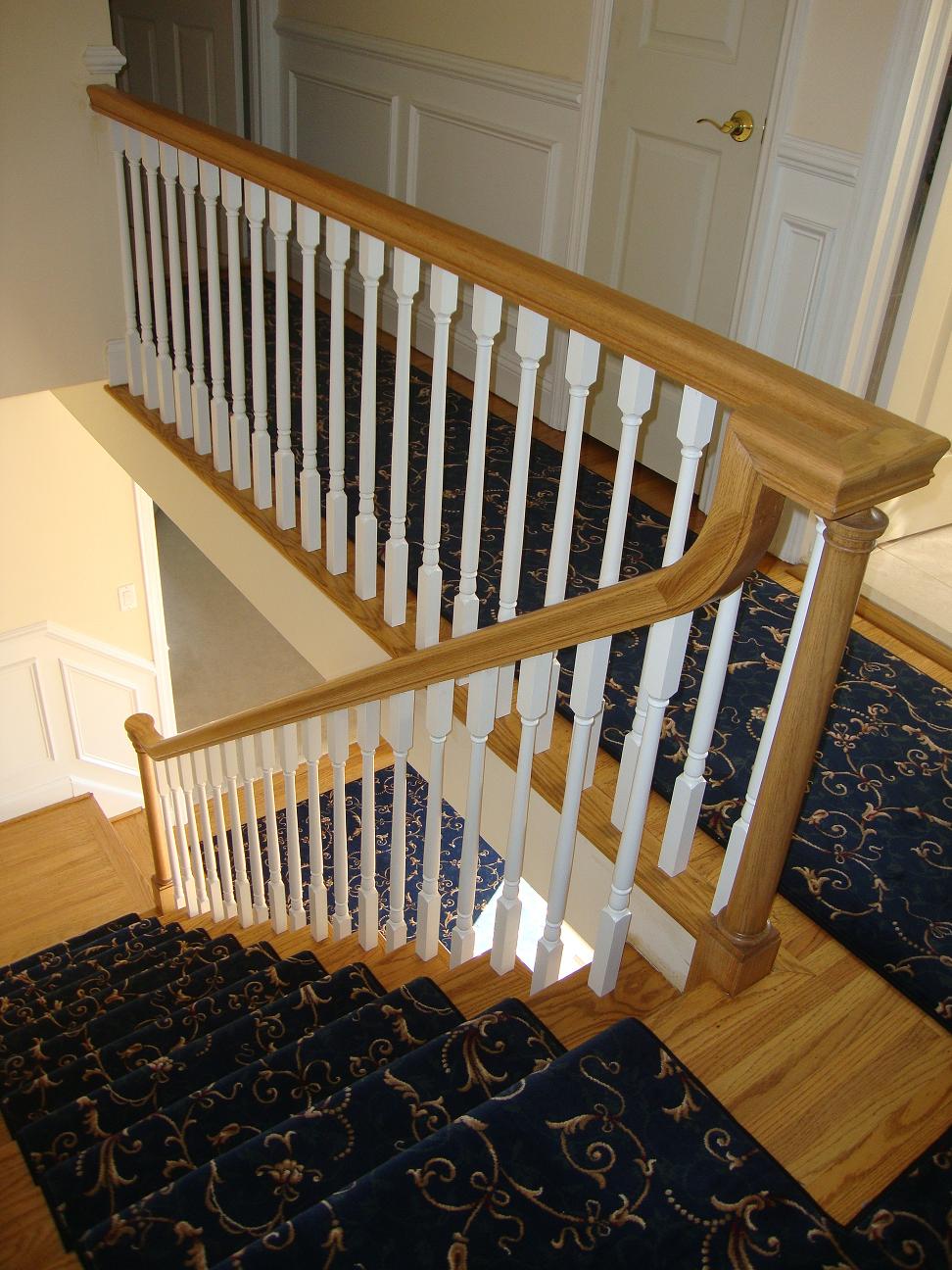 Wood Stairs and Rails and Iron Balusters: New Handrail ...