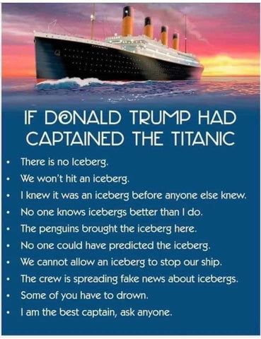 "I Know More About Icebergs Than the Experts, Believe Me" - "Fake Iceberg, Folks. The Best Icebergs Love Me!"