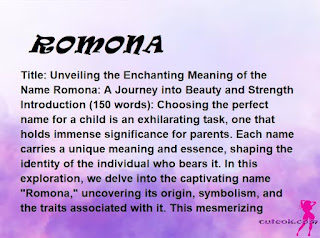 meaning of the name "ROMONA"