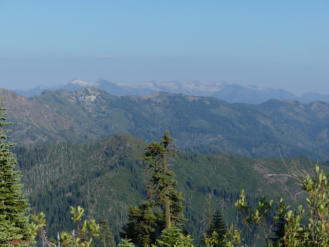 high peaks in the distance