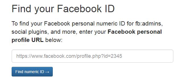 find numeric code of Facebook page or profile 