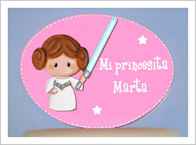 placa de puerta infantil princesa Laia Star Wars babydelicatessen