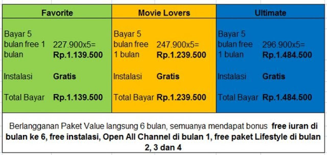 Berlangganan 6 Bulan Paket Value MNC Vision Indovision 2020