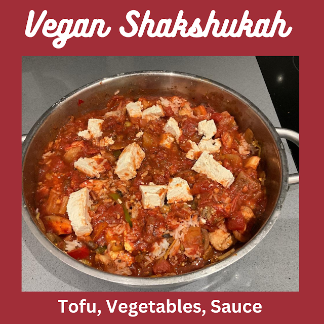 vegan shakshukah, tofu, vegetables