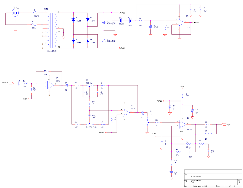 45w Single Chip Amplifier with Tone Control