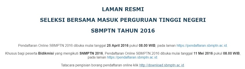 25 April 2016 Launching Pendaftaran SBMPTN 2016