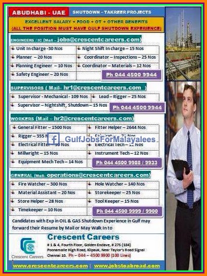 Shutdown jobs for Abudhabi, UAE