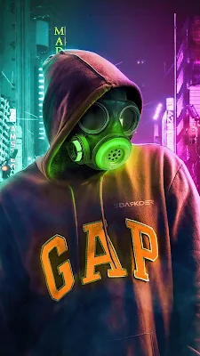 Green Mask Hoodie Guy Full HD Wallpaper