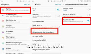 opsi penambatan usb di hp samsung