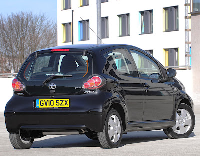 2010 Toyota Aygo Black Rear Angle View