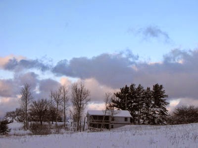 lowering sky over snow