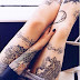 Attractive Women Pose New Year 2015 Leg Tattoo