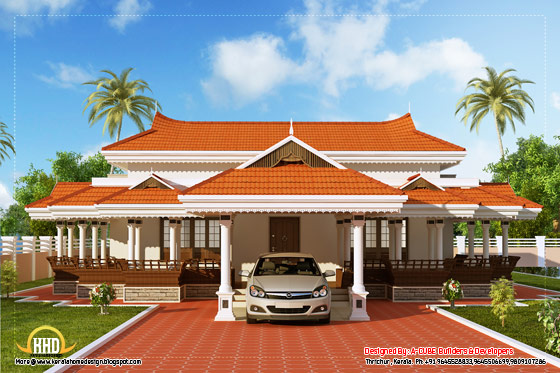 View 3 of Kerala model house design - 2292 Sq. Ft. (213 Sq. M.) (255 Square Yards) - March 2012