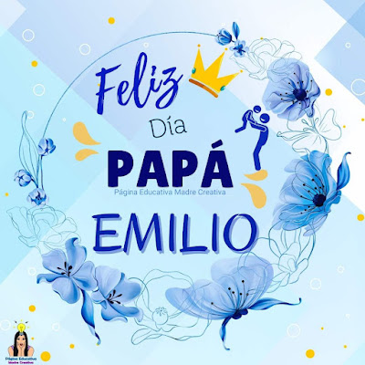 Solapín Feliz Día del Padre - Nombre Emilio para imprimir gratis