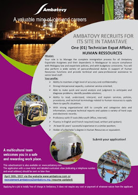 One (01) Technician Expat Affairs_HUMAN RESOURCES