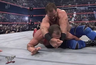WWE / WWF Insurrextion (2001) - Chris Benoit puts Kurt Angle in the crossface