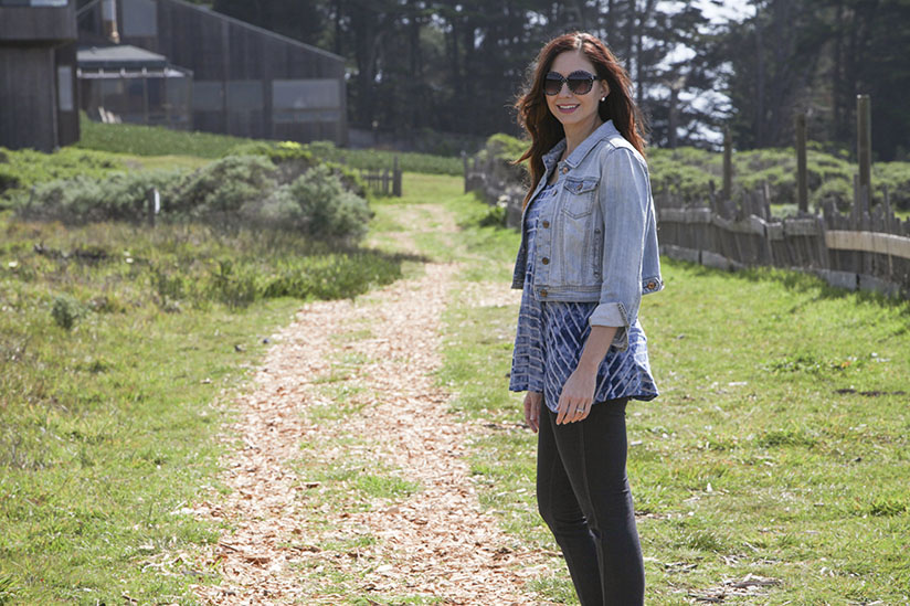 Amy West exploring the grounds of Sea Ranch Lodge