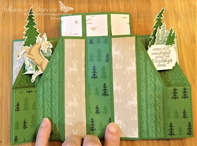 Rhapsody in craft, Peaceful Deer, Peaceful Deer Bundle, Peaceful Prints, Fancy Fold, Hexagonal Layer Card, Christmas Card, #heartofchristmas2021, Stampin' Up!, Sale-a-bration, July-Dec Mini 2021