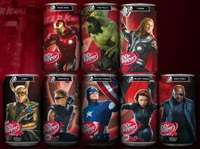 The Avengers on Dr Pepper cans