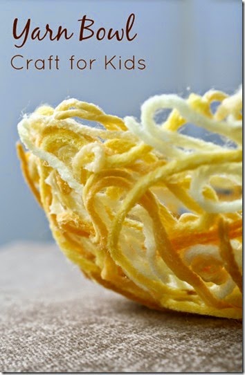 yarn bowl crafts for kids #preschool #craftsforkids #kidsactivities 