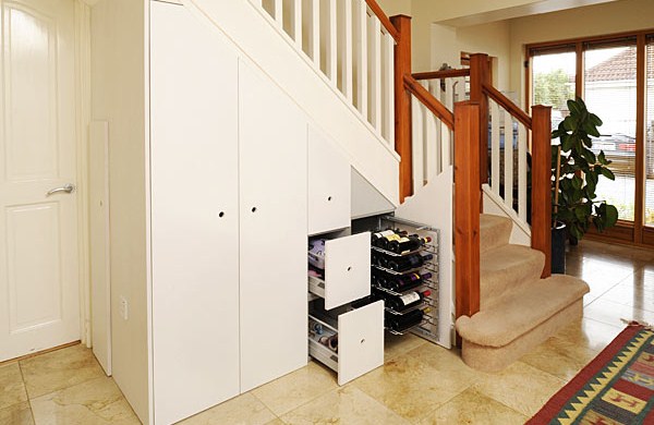 Custom Cupboards Under the Stair for Saving Space