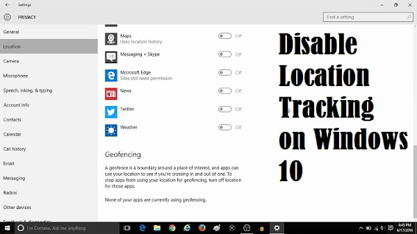 Disable Location Tracking on Windows 10