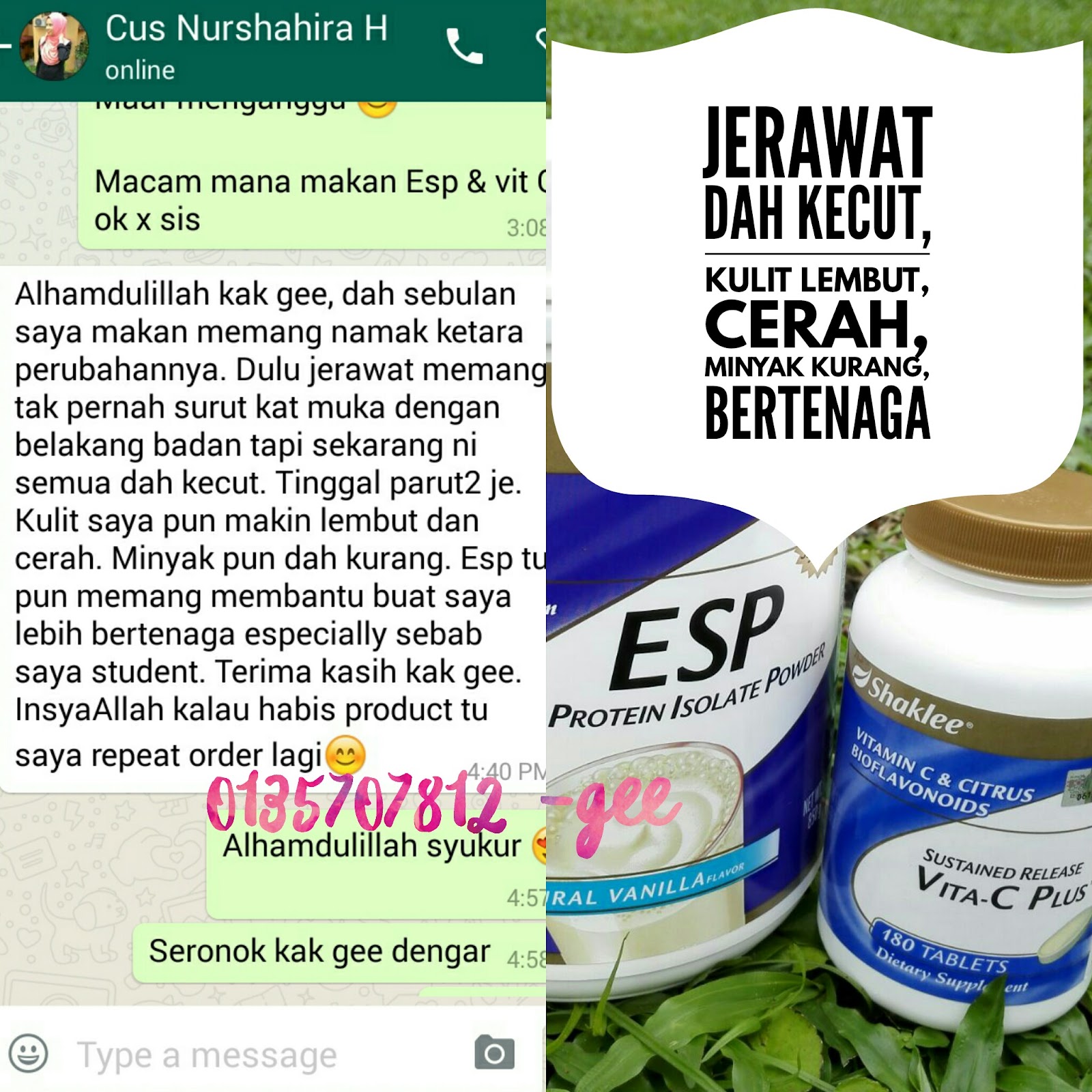 Testimoni Esp Dan Vitamin C Jerawat Kecut Kulit Lembut Dan Cerah
