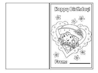 Happy birthday greeting card coloring pages