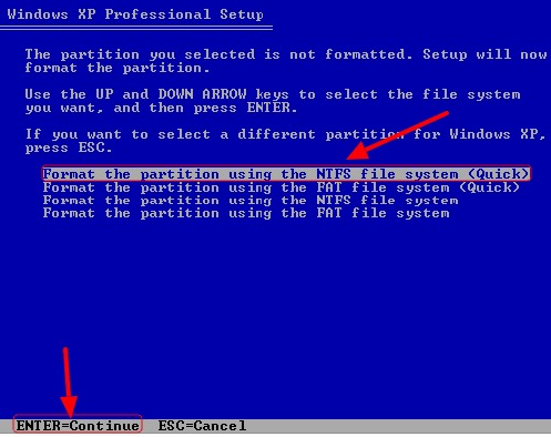 format partisi untuk instal ulang windows xp