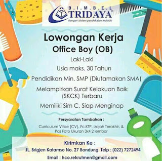 Loker tridaya Bandung 2020 