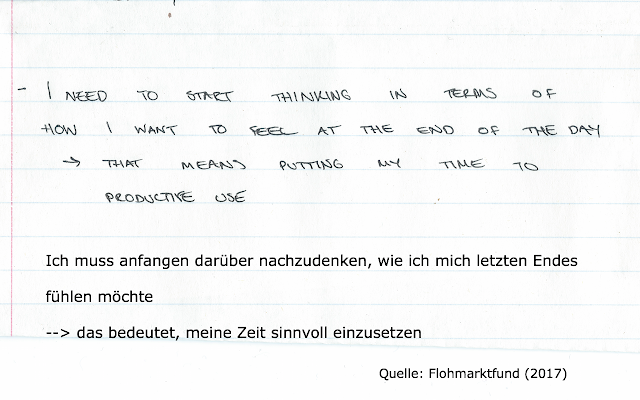 I need to start thinking in terms of how I want to feel at the end of the day -> that means putting my time to productive use