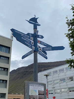 downtown signage in Isafjordur, Iceland