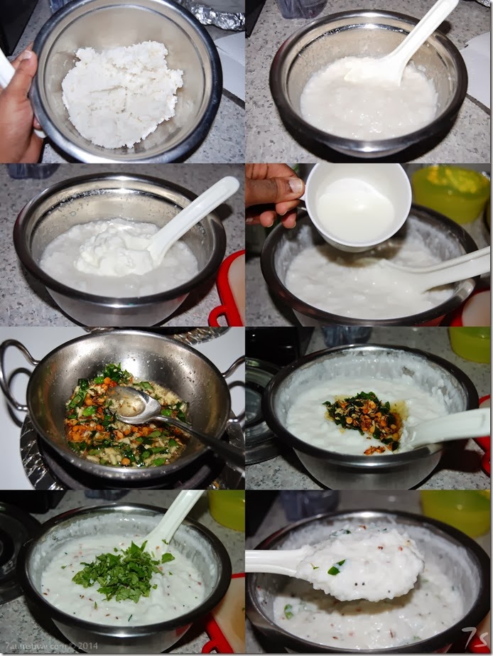 Thayir sadham or curd rice process