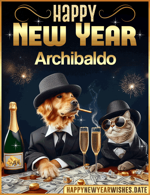 Happy New Year wishes gif Archibaldo