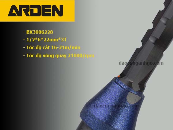 Mũi Router thẳng ARDEN 1/2*6*22mm BX3 Cổ xanh
