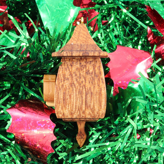 Handmade Wood Miniature Birdhouse Ornament, Christmas Tree Decoration