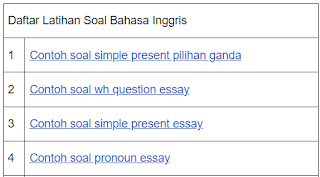 Daftar Latihan Soal Bahasa Inggris di Khoiri.com