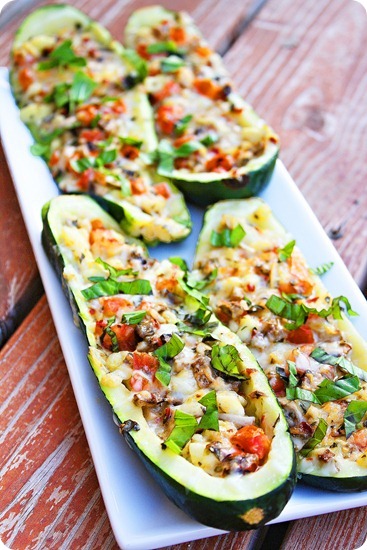 Spicy Italian Stuffed Zucchini Boats