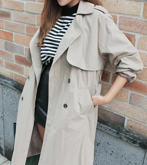 Loose Double Breasted Trench Coat