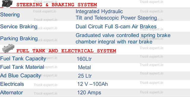 Tata Ultra T12 - Steering System - Braking System - Fuel Tank & Electrical System - Truck expert -Truckexpert.in