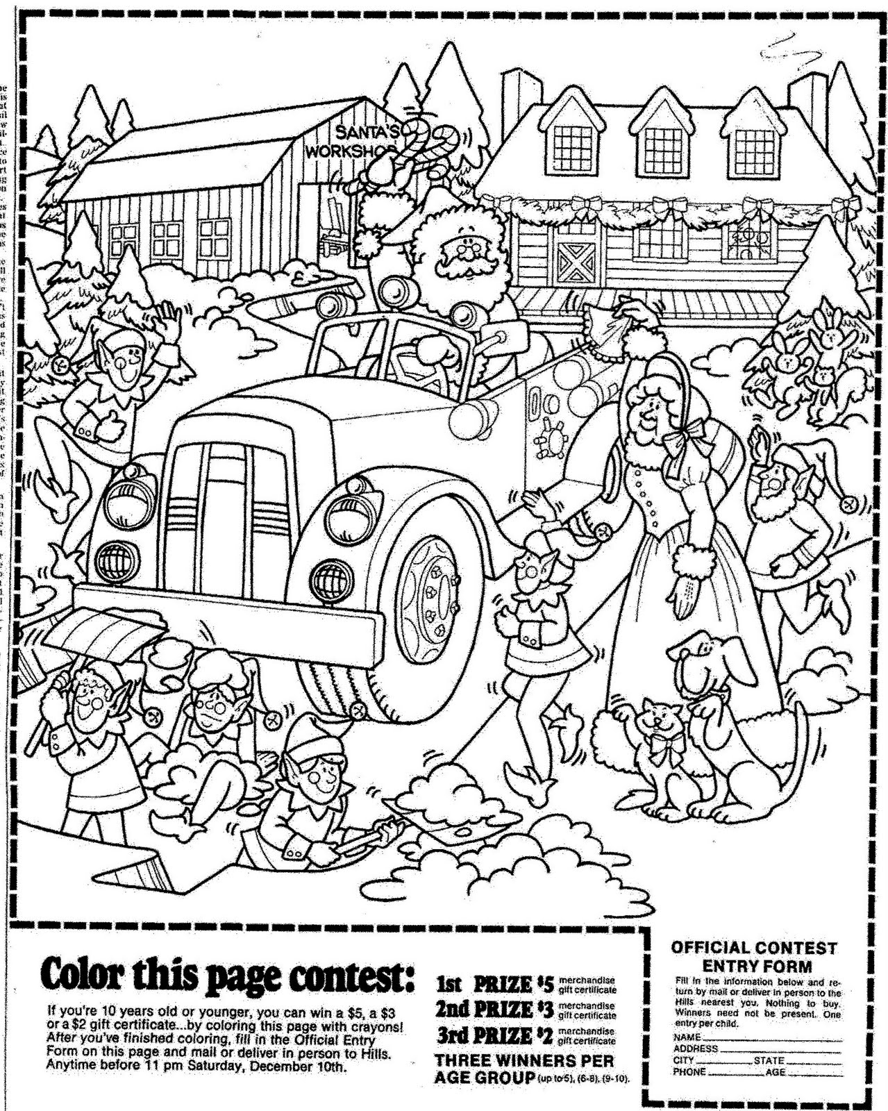 HILL S Christmas Coloring Contest 1977