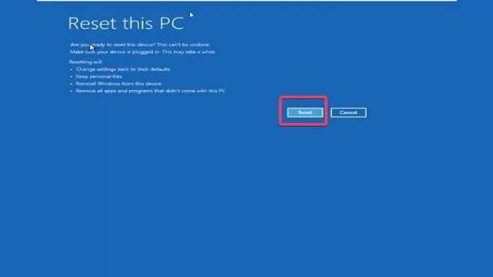 cara factory reset windows 11 tanpa password